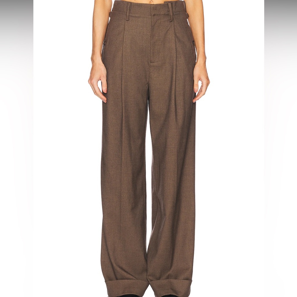 Helsa paperbag trousers cocoa melange